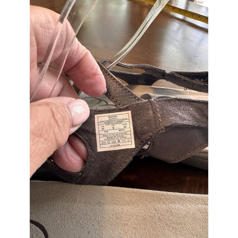 MERRELL Women's  Brown Leather Sandals Size 11 - Picture 6 of 6